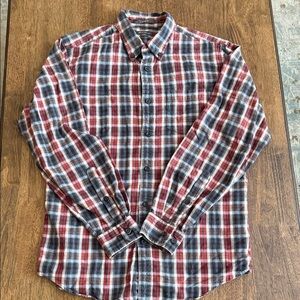 Eddie Bauer Men's Casual Plaid Shirt - Red, Blue, and White